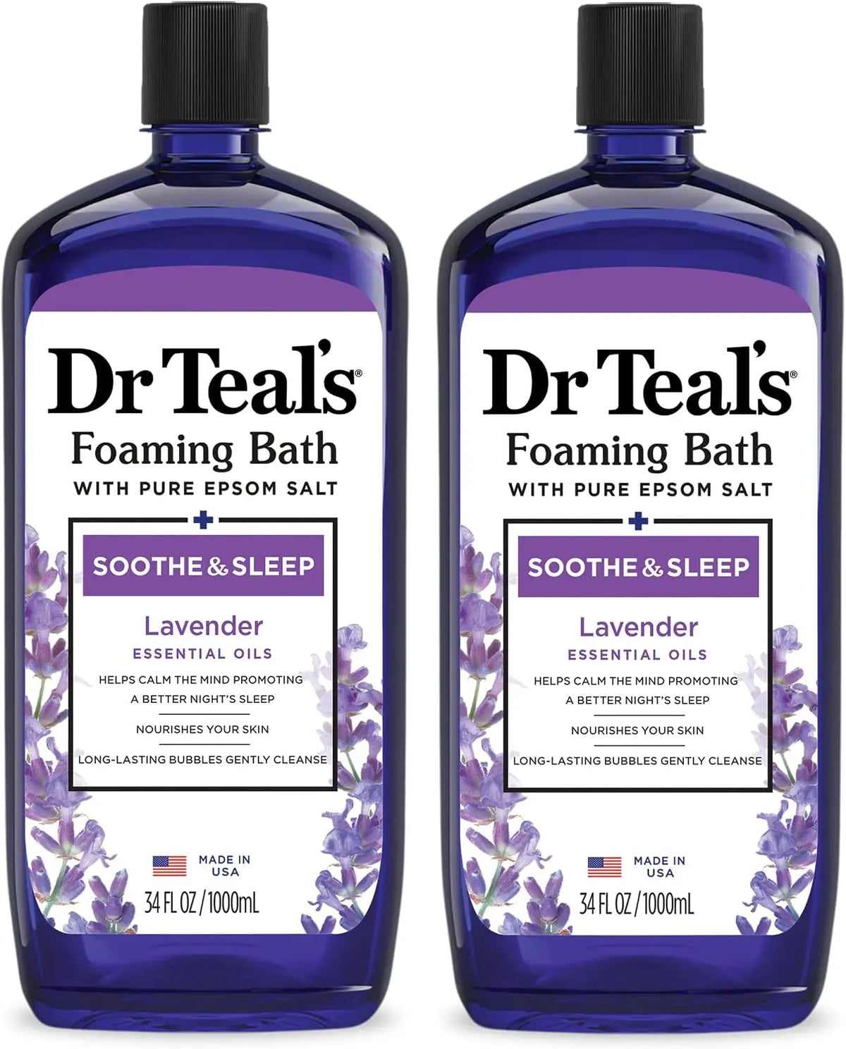 Dr Teal's Foaming Bath with Pure Epsom Salt, Soothe & Sleep with Lavender