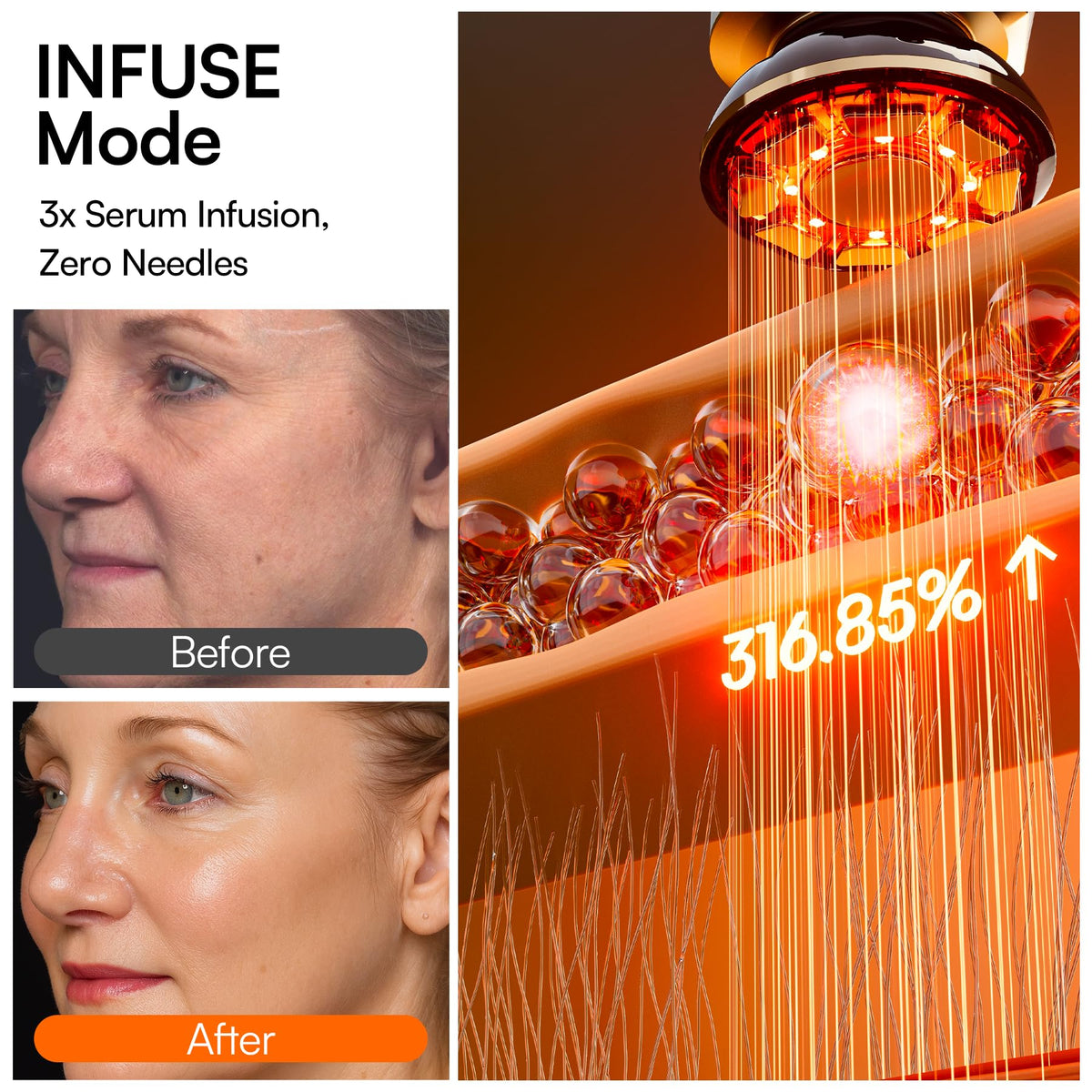 INIA Flare 3-in-1 Red Light Therapy Beauty Device for Face & Neck White INIA