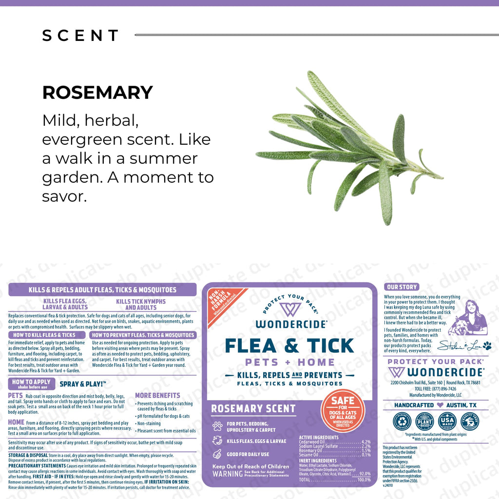 Wondercide Rose Flea & Tick Spray for Pets Plus Home with Natural Essential Oils 16 fl. oz. Wondercide