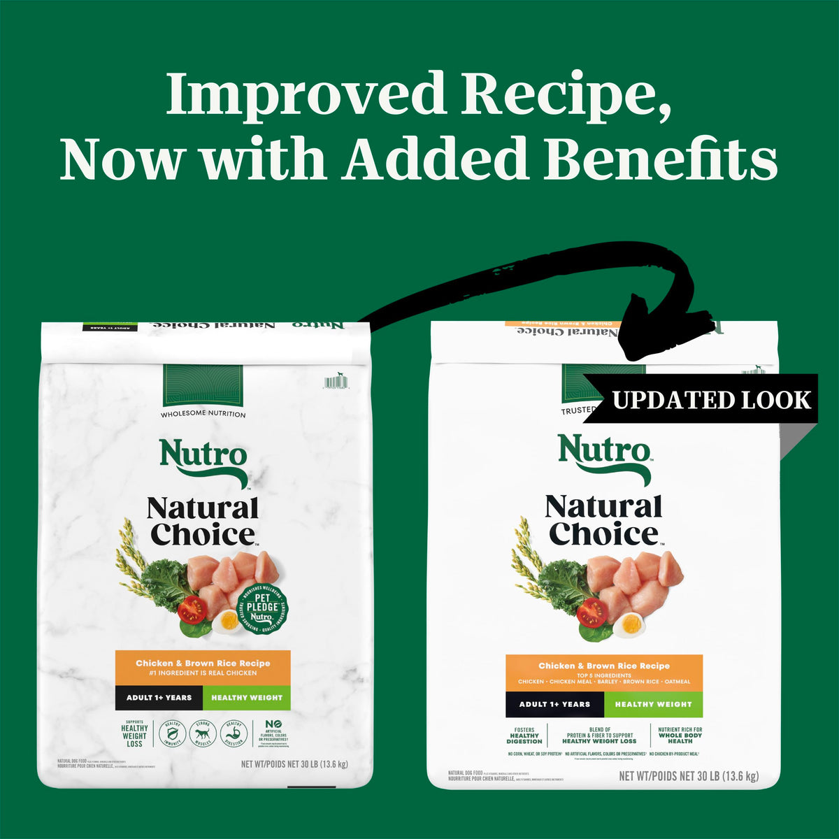 Nutro Natural Choice Dry Dog Food, Adult Healthy Weight Management Dog Food Dry Chicken and Brown Rice Recipe, 30 lbs. Nutro
