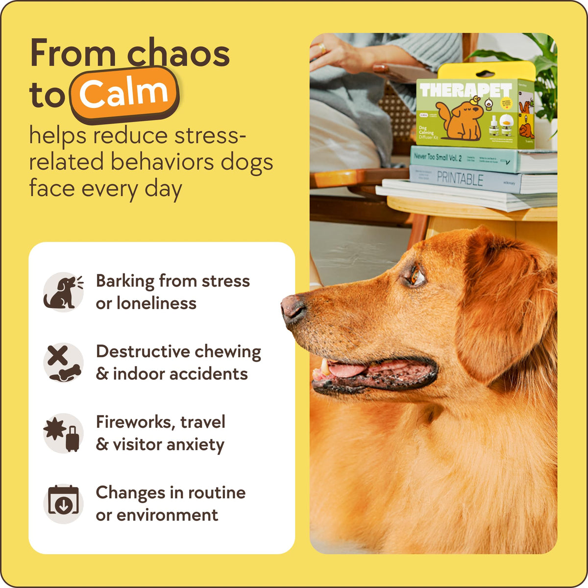 TheraPetMD 60-Day Dog Calming Diffuser Kit - Dog Pheromone Diffuser for Stress, Destructive Behavior, Pee Accidents, Separation Anxiety, Barking, Aggression & Chewing - 60-Day Refills Included TheraPetMD
