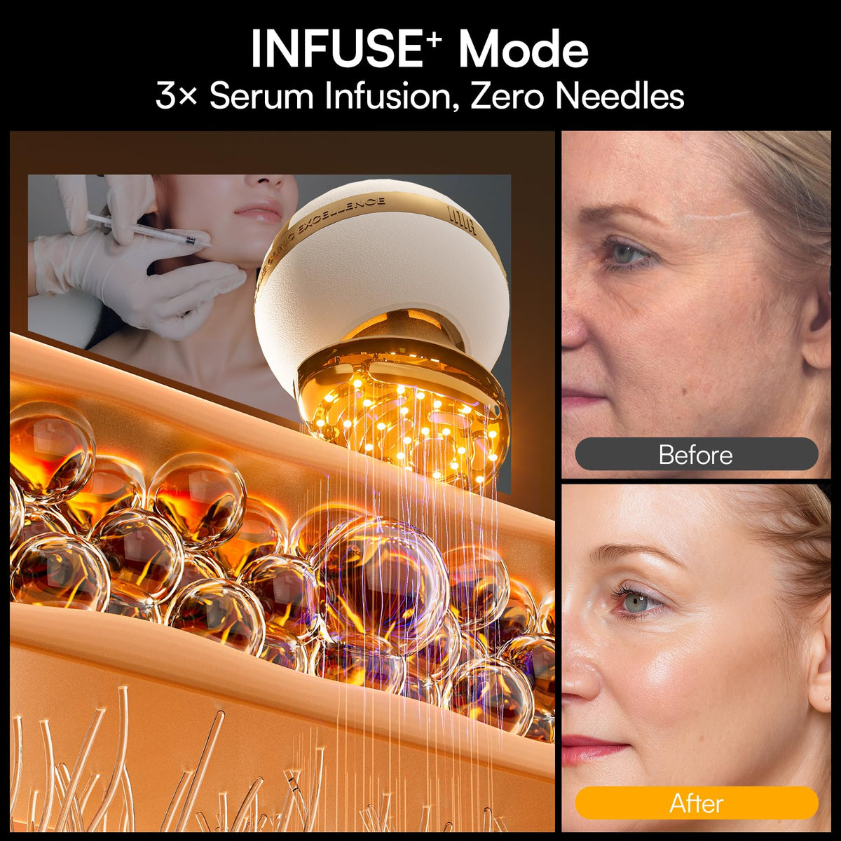 INIA SPHERA Upgraded 8-in-1 Microcurrent Facial Device for Face & Neck INIA