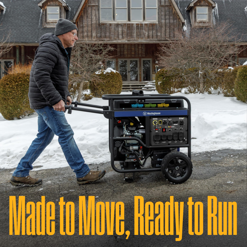 Westinghouse 18000 Peak Watt Tri-Fuel Home Backup Portable Generator, Remote Electric Start, Transfer Switch Ready, Gas, Propane, and Natural Gas Powered, CO Sensor Westinghouse